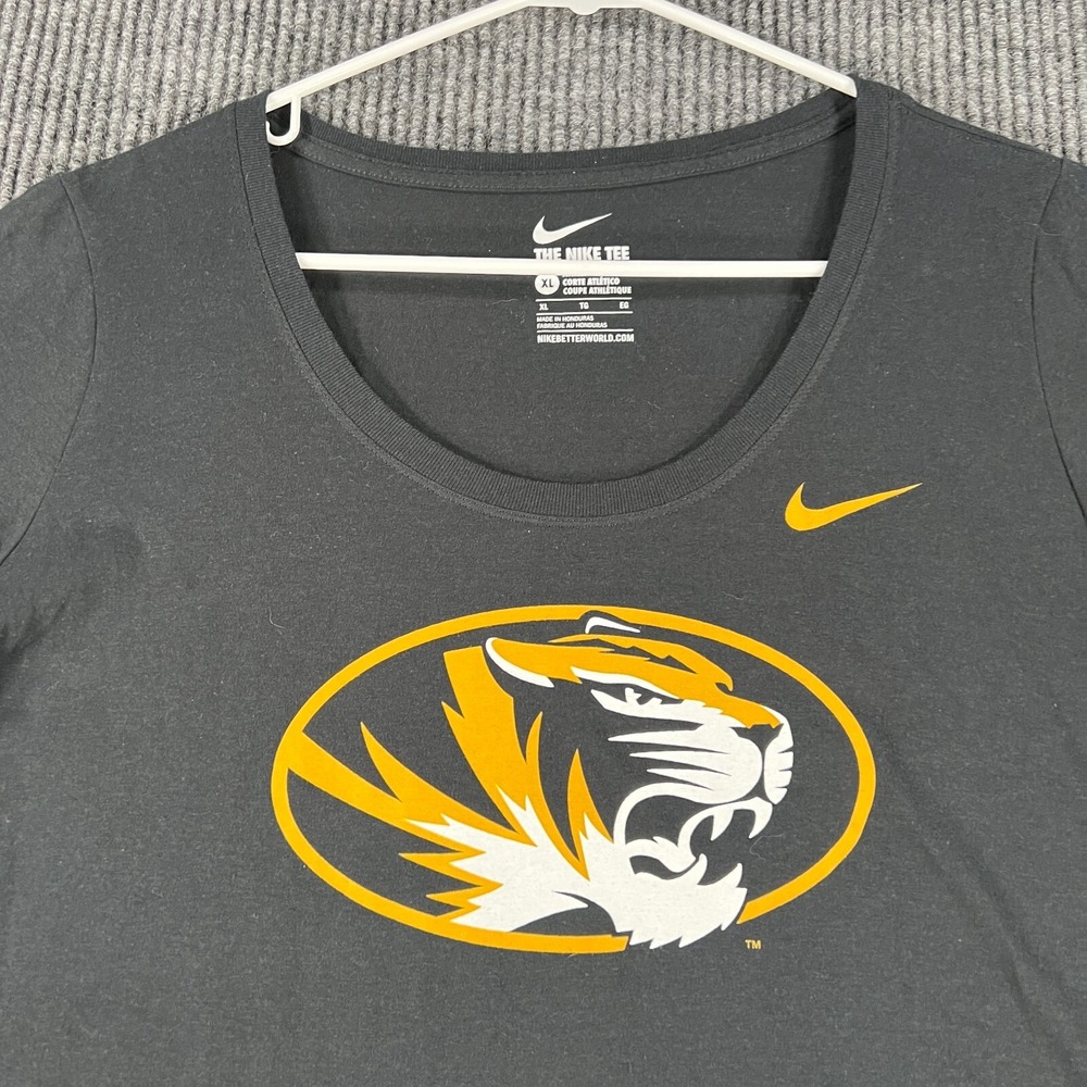 Missouri Tigers Mizzou Womens Shirt XL Extra Large Black Short Sleeve New NWT
